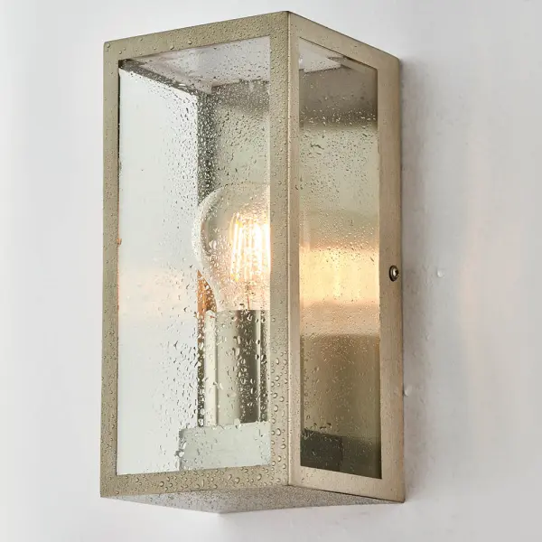 Oxford Brushed Silver Wall Light IP44