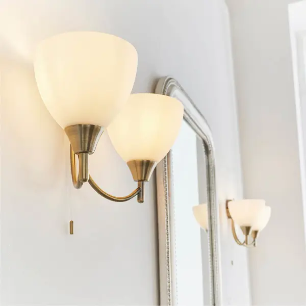 Alton 2-Light Antique Brass Wall Bracket