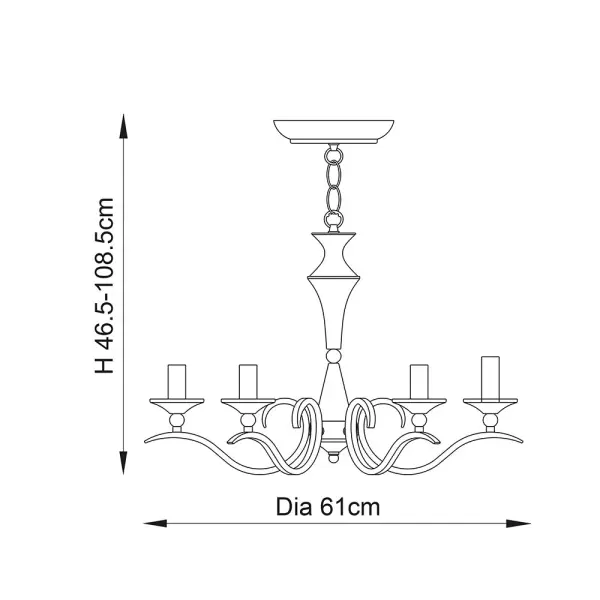 Kora 5-Light Antique Brass Fitting
