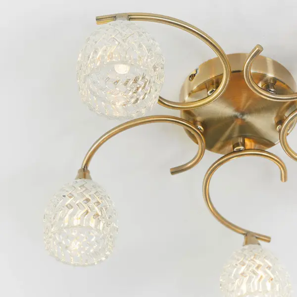 Boyer 5 Light Antique Brass Semi Flush