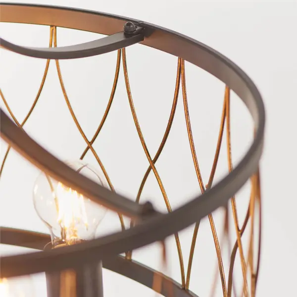 Heston 5 Light Bronze & Matt Black Pendant