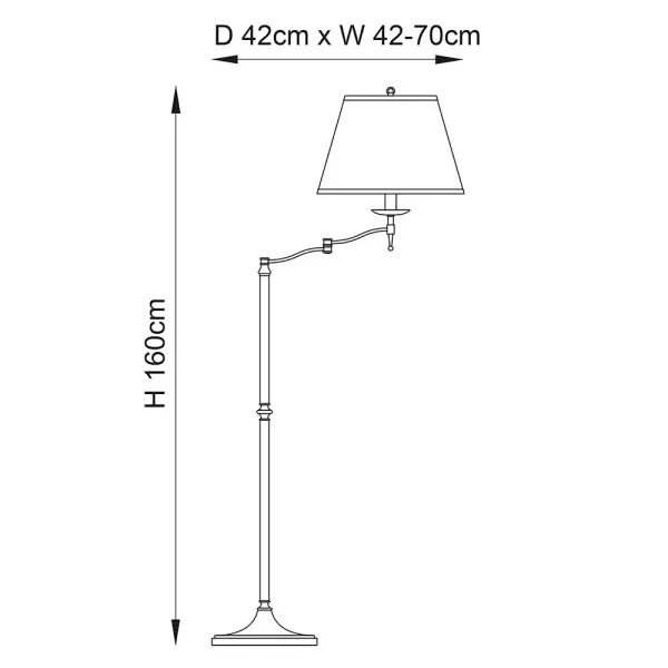 Stanford Antique Brass Swing Arm Floor & Beige Shade