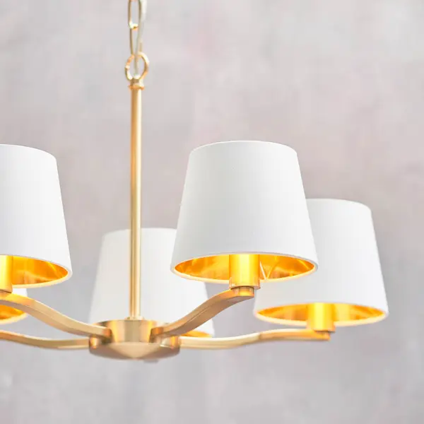 Harvey 5 Light Pendant in Satin Gold Finish