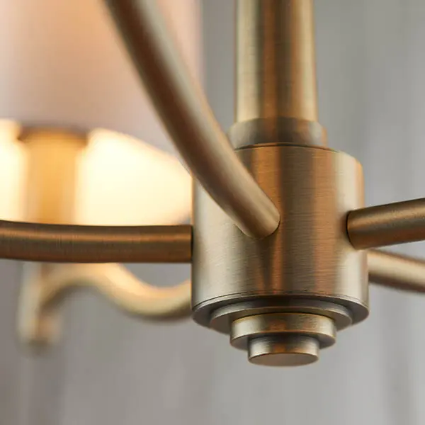 Ortona 5 Light Antique Brass Pendant