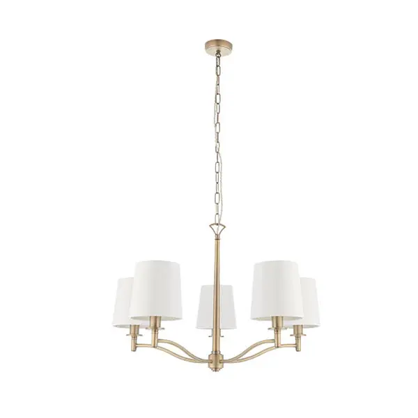 Ortona 5 Light Antique Brass Pendant