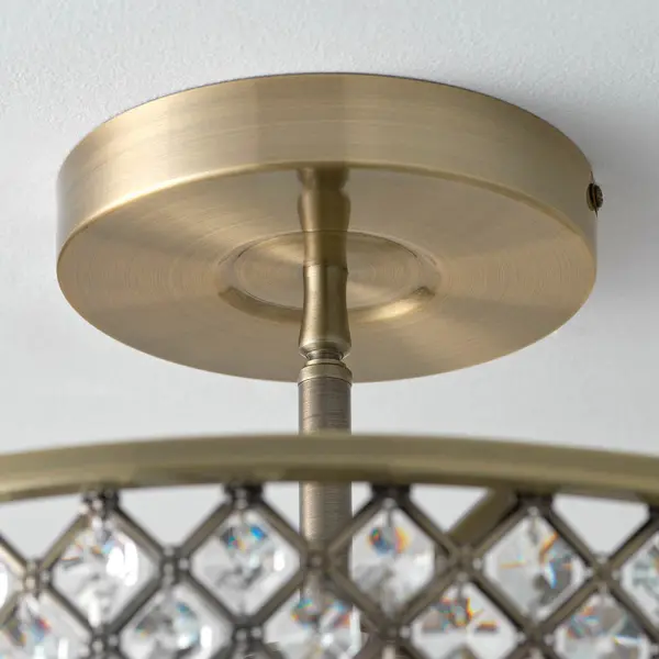 Hudson 3 Light Semi Flush in Antique Brass