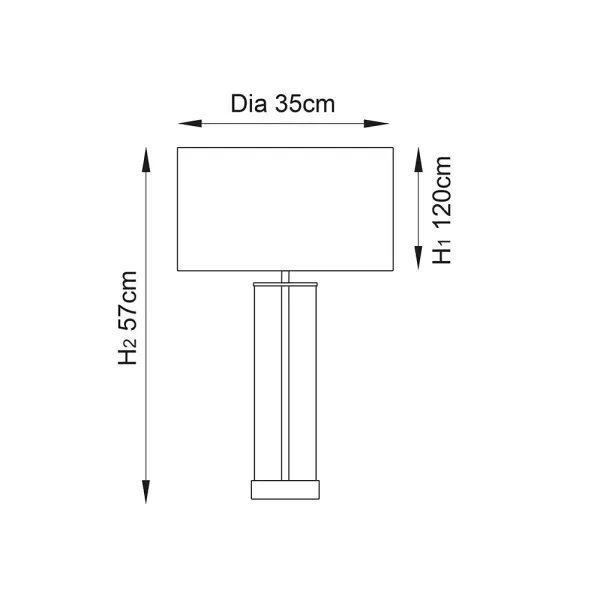 Lessina Bright Nickel Touch Table Lamp