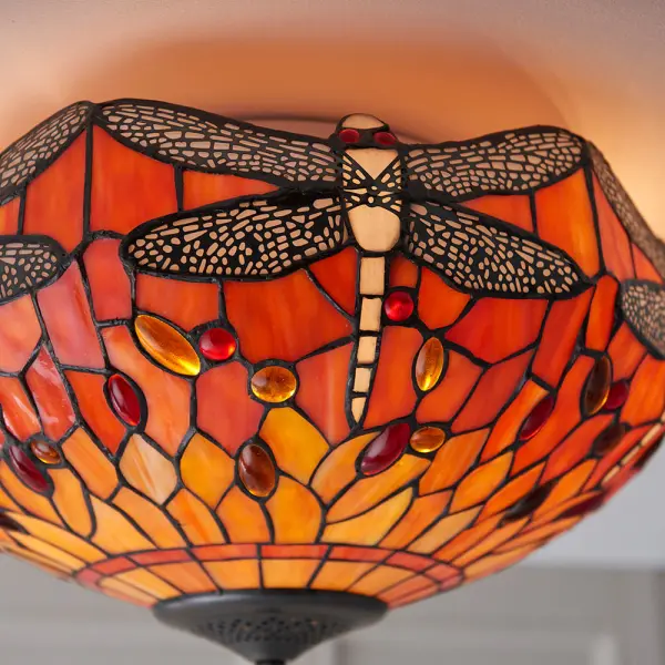 Dragonfly Flame Medium 2 Light Flush 60W