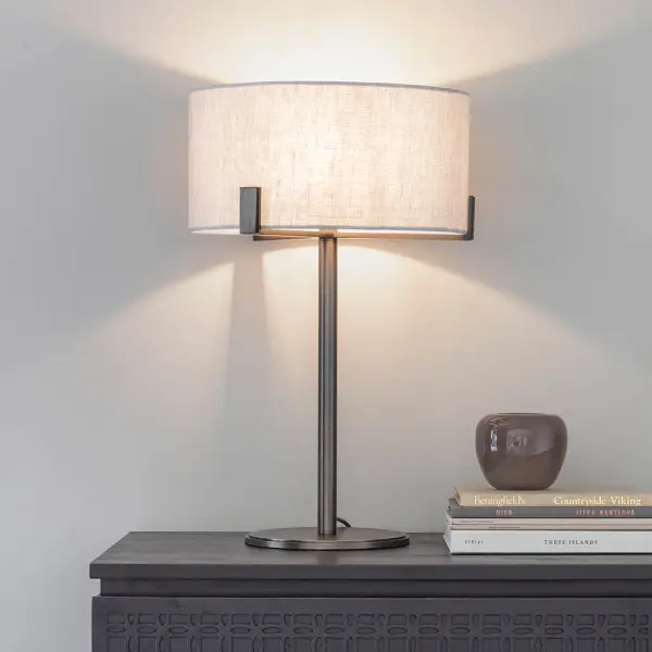 Hayfield Bronze Table Lamp C/W Natural Shade