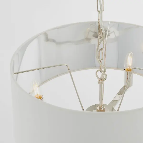 Harvey 3 Light with Drum Shade in Nickel Finish