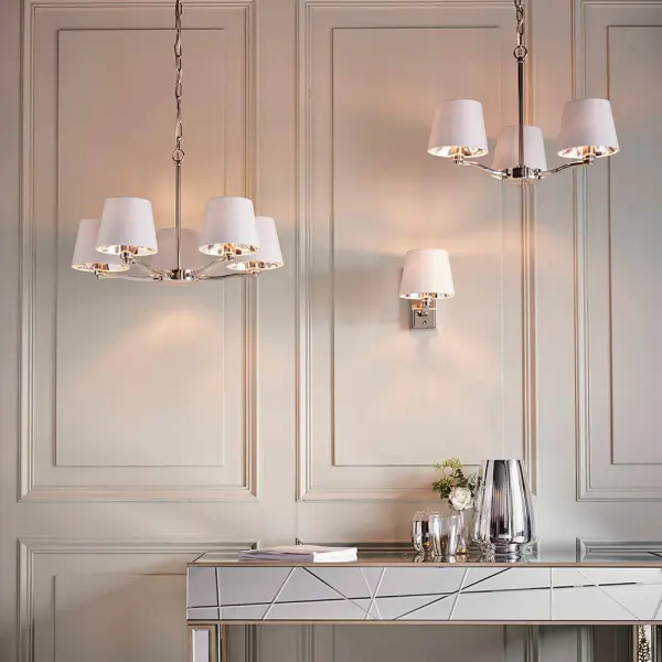 Harvey 5 Light Pendant in Nickel Finish