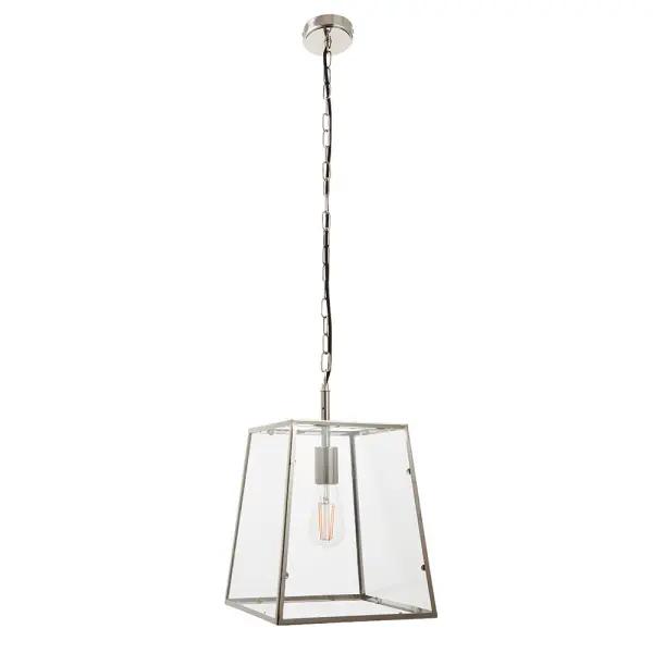 Hurst Box Style Single Pendant in Nickel Finish