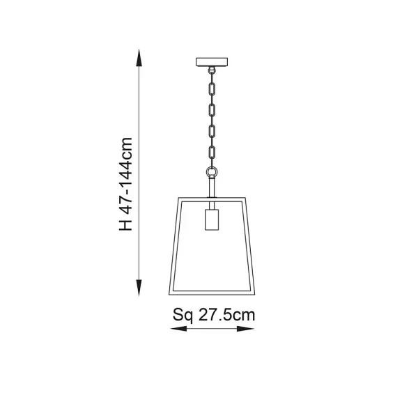 Hurst Box Style Single Pendant in Nickel Finish