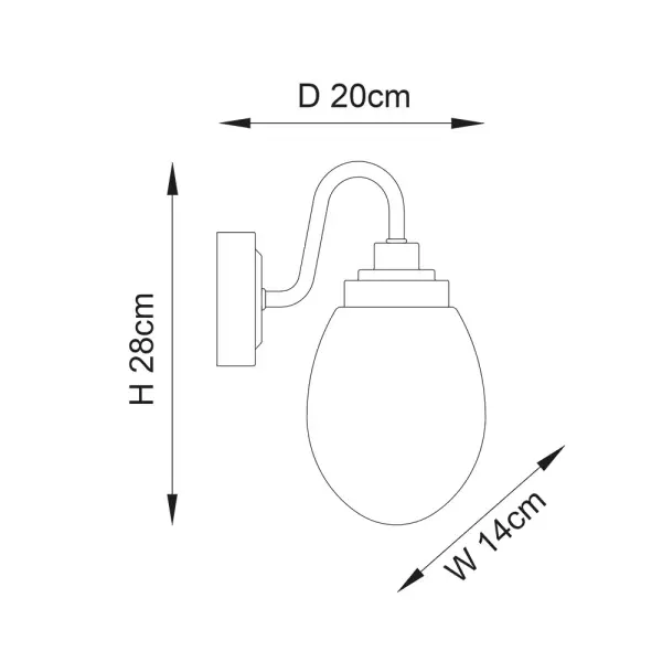 Hampton Single Wall Light in Chrome & Clear Glass IP44