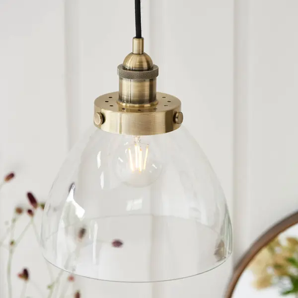 Hansen Small Pendant in Antique Brass