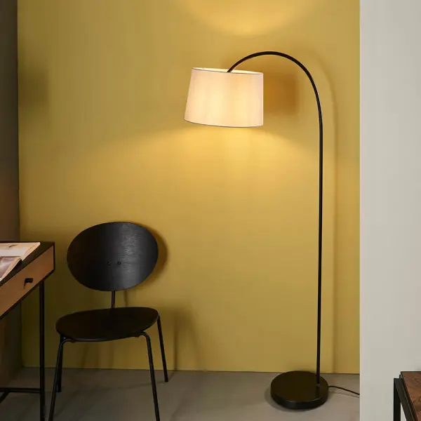 Carlson Floor Lamp in Matt Black C/W Grey Finish