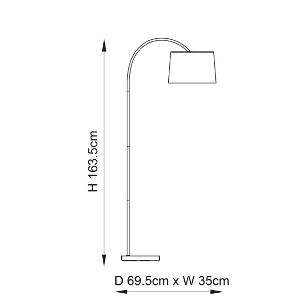 Carlson Floor Lamp in Matt Black C/W Grey Finish