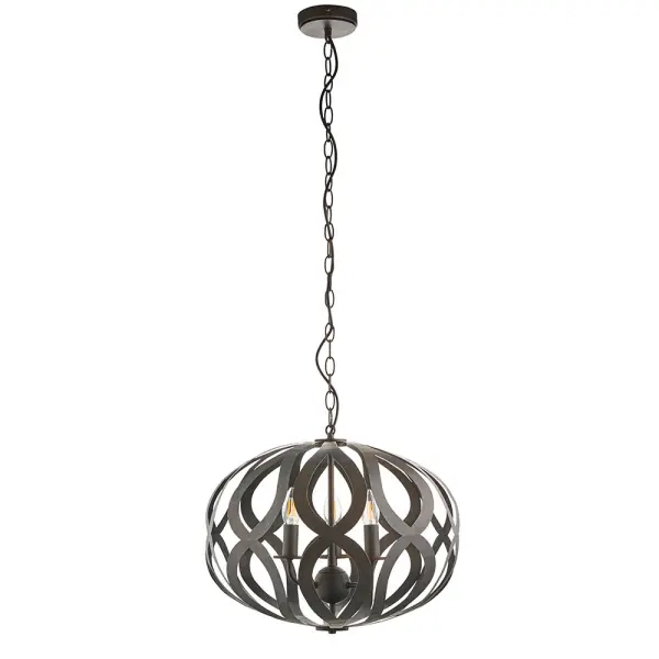 Sirolo 3 Light Pendant in Antique Bronze Finish