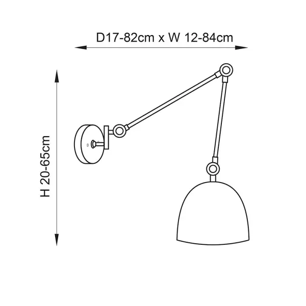 Lehal Swing Wall Light in Brass Finish