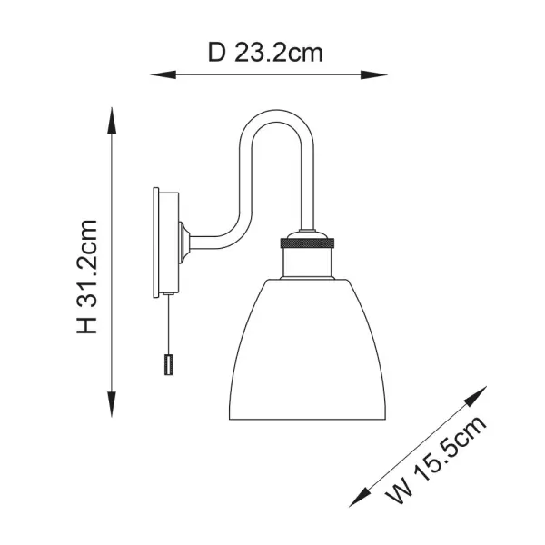 Piper Chrome Arch Wall Light