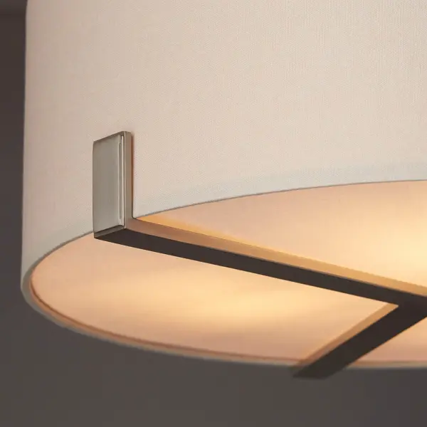 Hayfield 3 Light Pendant in Satin Nickel C/W Shade