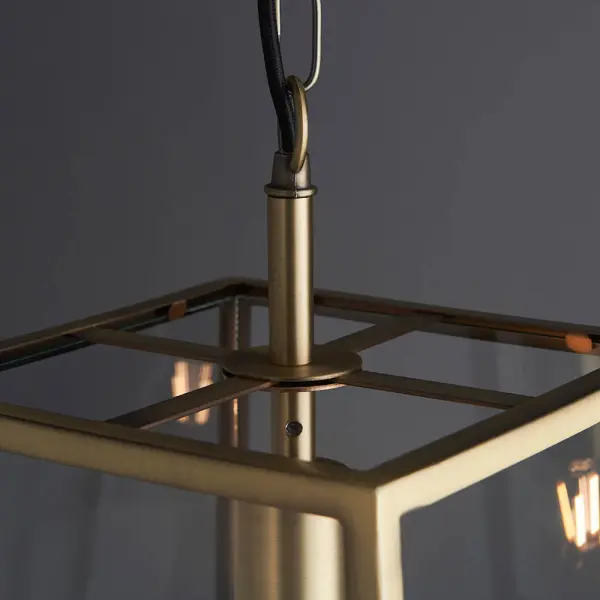 Hurst Box Style Single Pendant in Antique Brass Finish