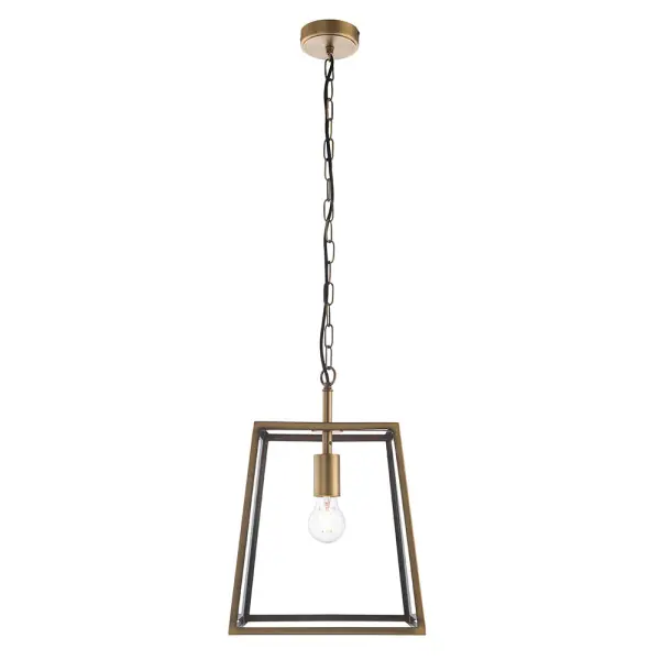 Hurst Box Style Single Pendant in Antique Brass Finish