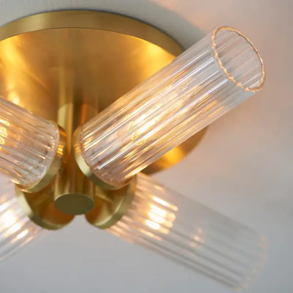 Talo 4 Light Semi Flush in Satin Brass IP44
