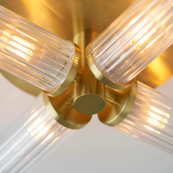 Talo 4 Light Semi Flush in Satin Brass IP44