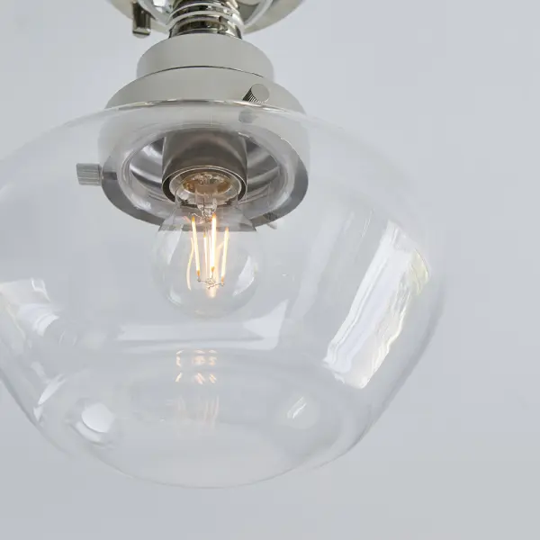 Camberley Polished Nickel & Glass Semi Flush