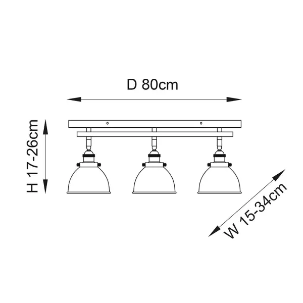 Wyatt 3 Light Spotlight Bar in Antique Brass