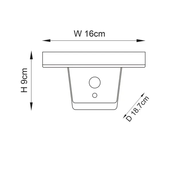 Ebro Solar Powered Wall Light with Photocell & PIR