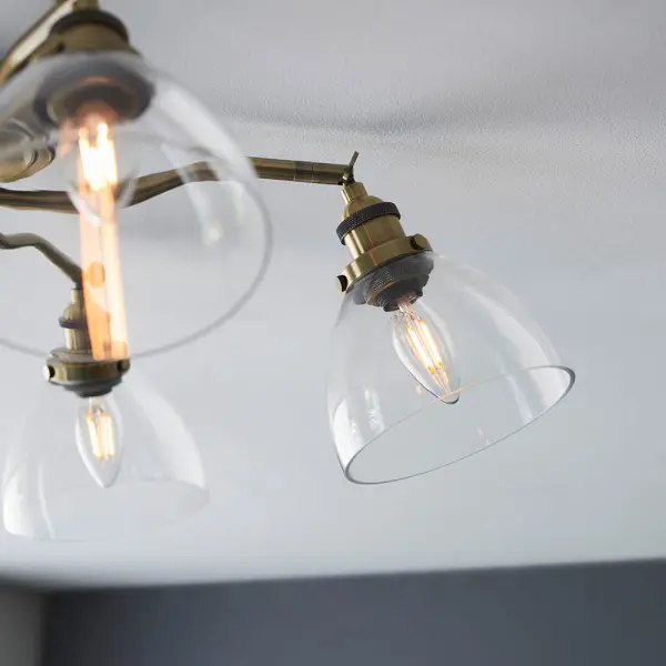 Hansen 5 Light Semi Flush in Antique Brass