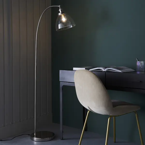 Hansen Floor Lamp in Bright Nickel Finish