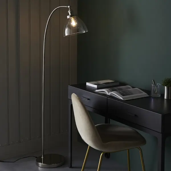 Hansen Floor Lamp in Bright Nickel Finish