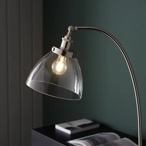 Hansen Floor Lamp in Bright Nickel Finish