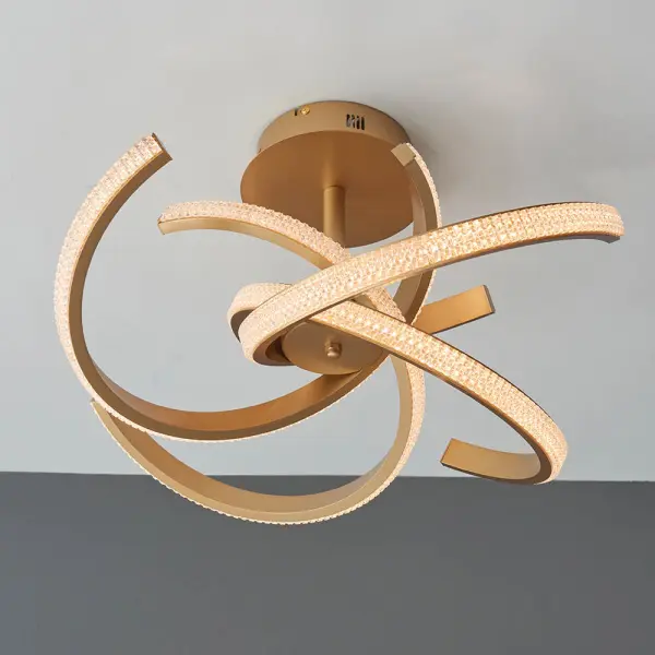 Lorenzo LED Semi Flush in Satin Gold