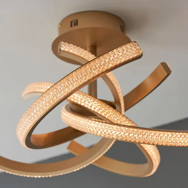 Lorenzo LED Semi Flush in Satin Gold