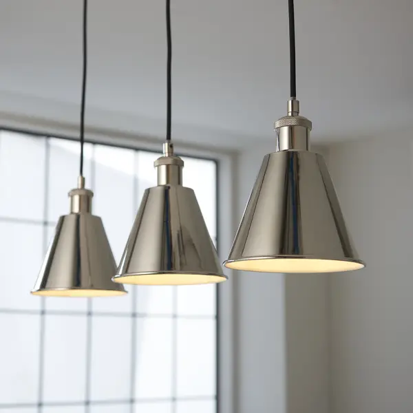 Hal 3 Light Linear Polished Nickel Pendant