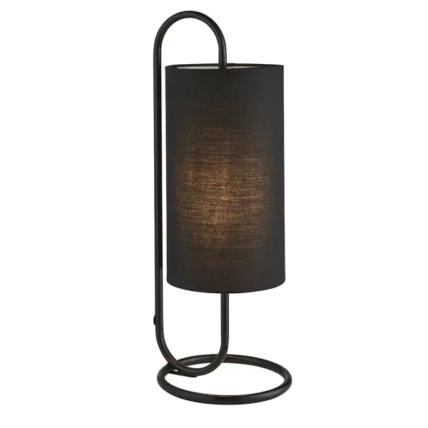Klip Black Oval Table Lamp with Black Shade