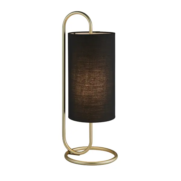 Klip Antique Brass Oval Table Lamp with Black Shade