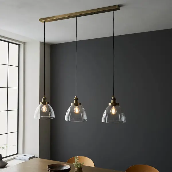 Hansen 3 Light Bar Pendant in Antique Brass