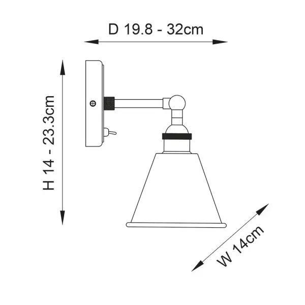 Hal Nickel Wall Light
