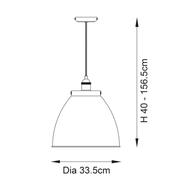 Franklin Large Antique Brass Pendant 335mm