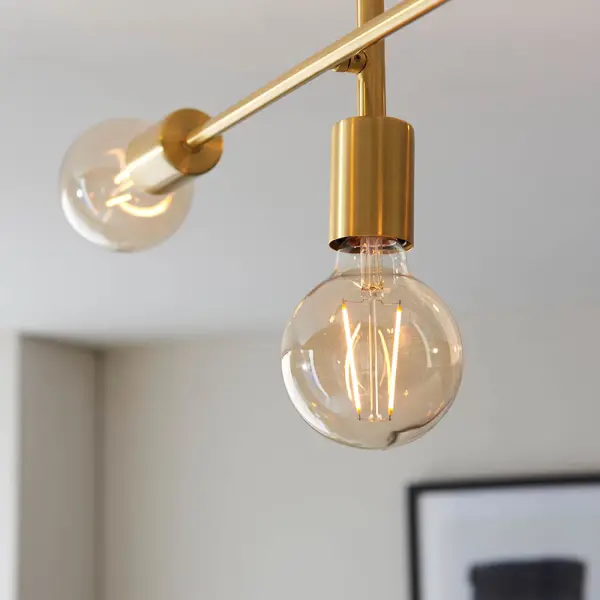 Studio 5 Light Semi Flush Fitting in Satin Brass