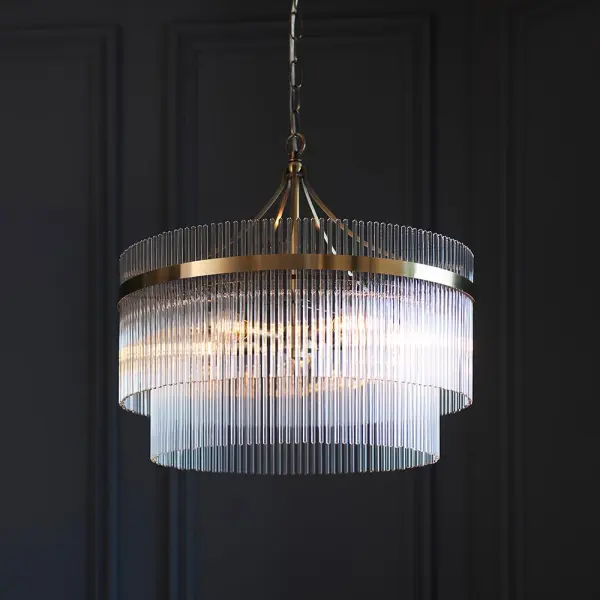 Marietta 5 Light Antique Brass Pendant