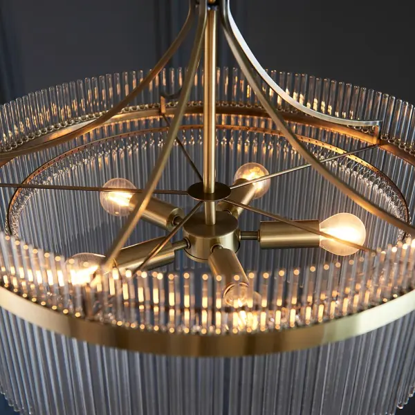 Marietta 5 Light Antique Brass Pendant