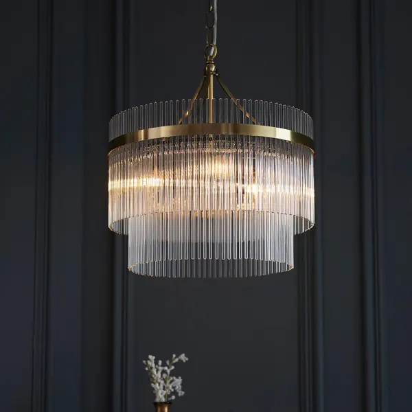 Marietta 3 Light Antique Brass Pendant