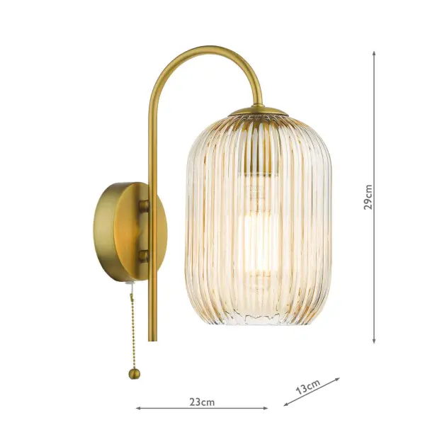 Idra Ages Bronze Wall Light C/W Champagne Ribbed Shade