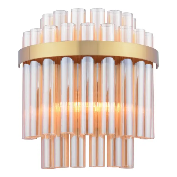 Imani Natural Brass & Champagne Glass Wall Light